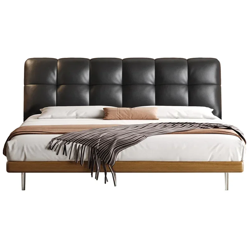 

Solid wood storage bed light luxury minimalist