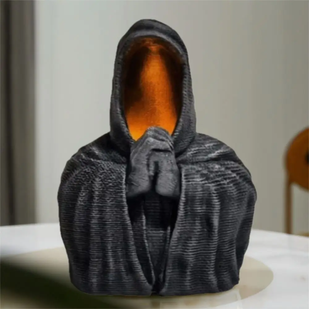 

Gothic Prayer Grim Reaper Candlestick Funny Handicraft LED Reaper Candlestick Resin Crafts Mysterious Master Ornament