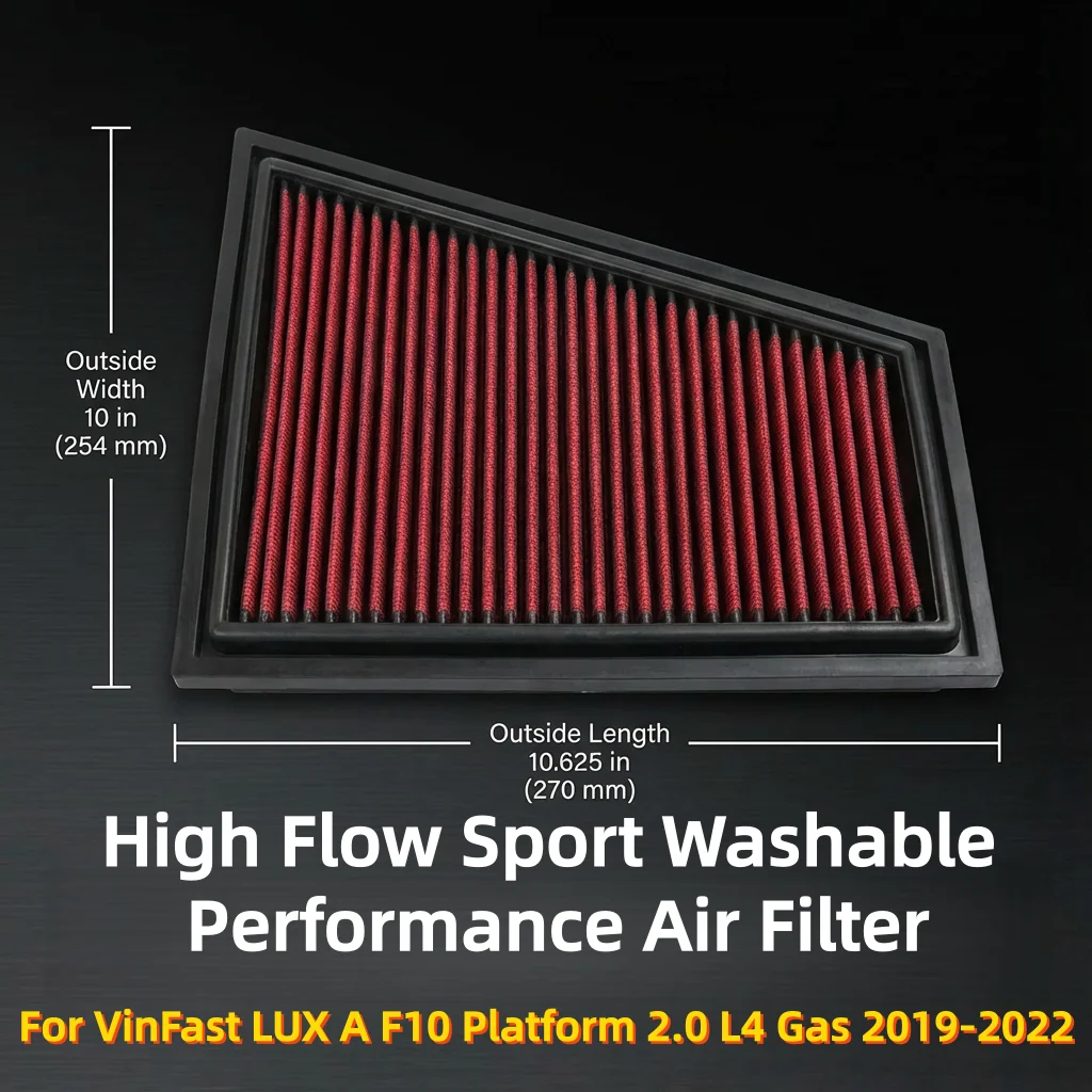 For VinFast LUX A F10 Platform 2.0 L4 Gas 2019-2022 High Flow Sport Washable Performance Air Filter 33-2963 OEM:13717582908