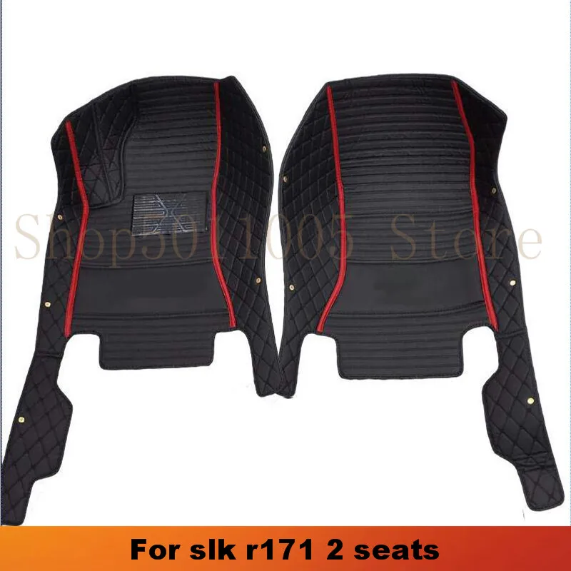 Car floor mats for slk r171 2 seats waterproof leather car styling car carpet car mats accessory tapis voiture interior parts