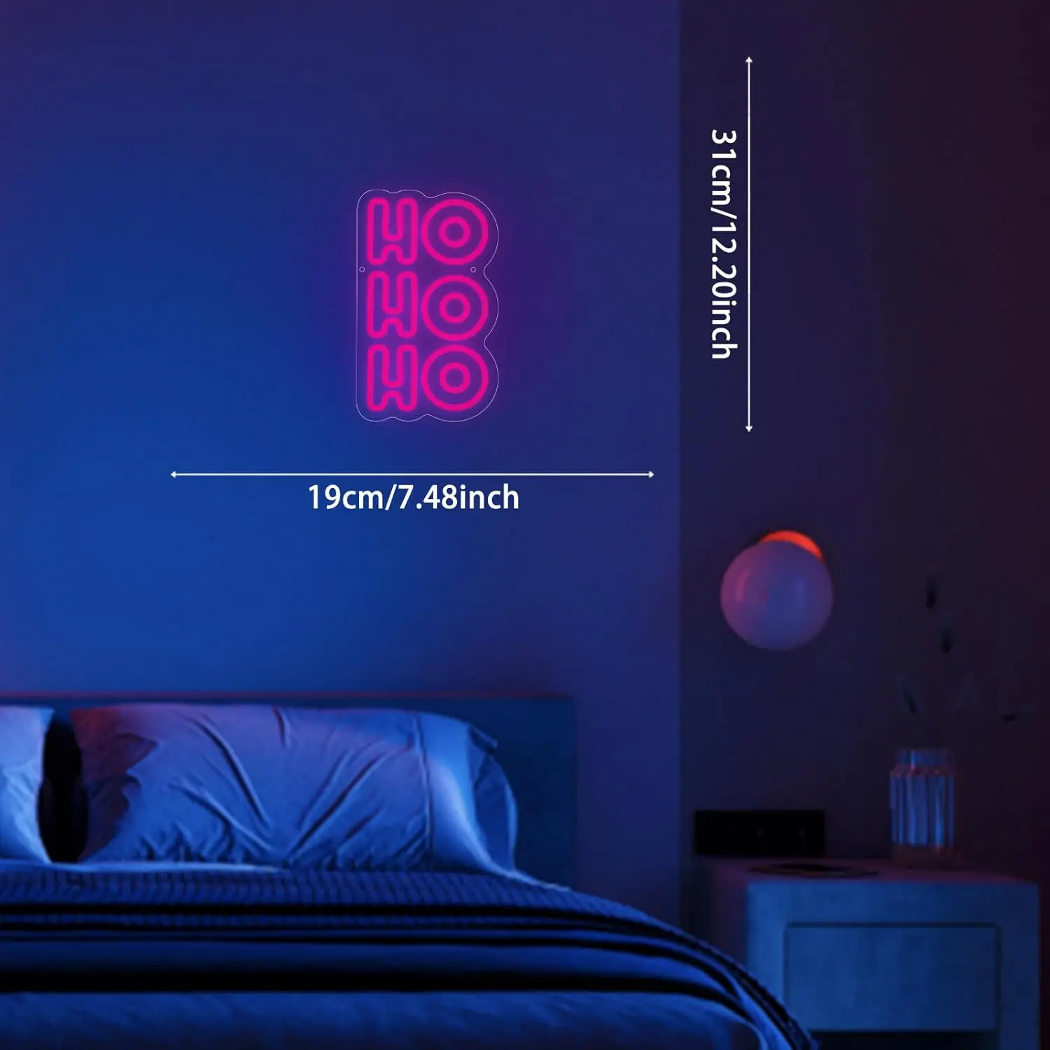 HoHo عيد الميلاد النيون تسجيل USB عكس الضوء LED ضوء النيون لغرفة النوم النوم حفلة بار صالون نادي السنة الجديدة ديكور المنزل هدية عيد الميلاد