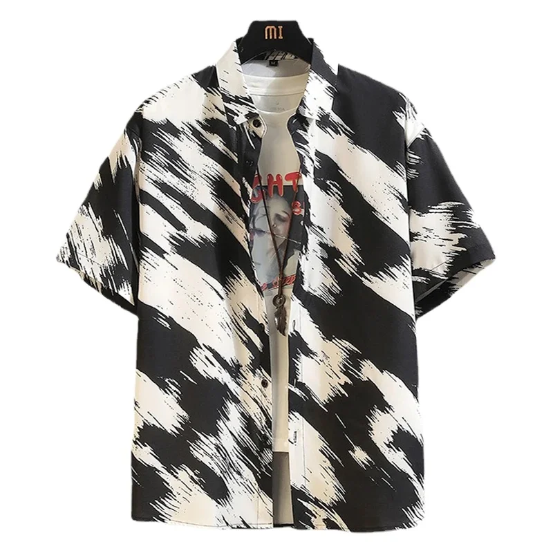 

Hawaiian Shirts for Men Chemises Hommes Waikiki Lazy Coat Summer Casual Ice Silk Designer Print Couple Loose Cardigan Streetwear