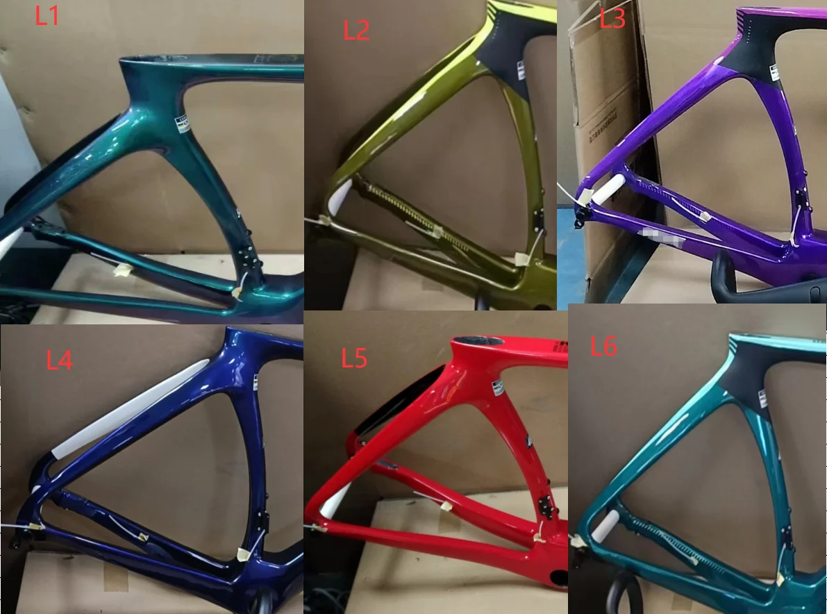 Climbing bike carbon frame Windbreaking bicycle frame ud glossy disc cycling frameset bb right  red/purple/blue/green/yellow