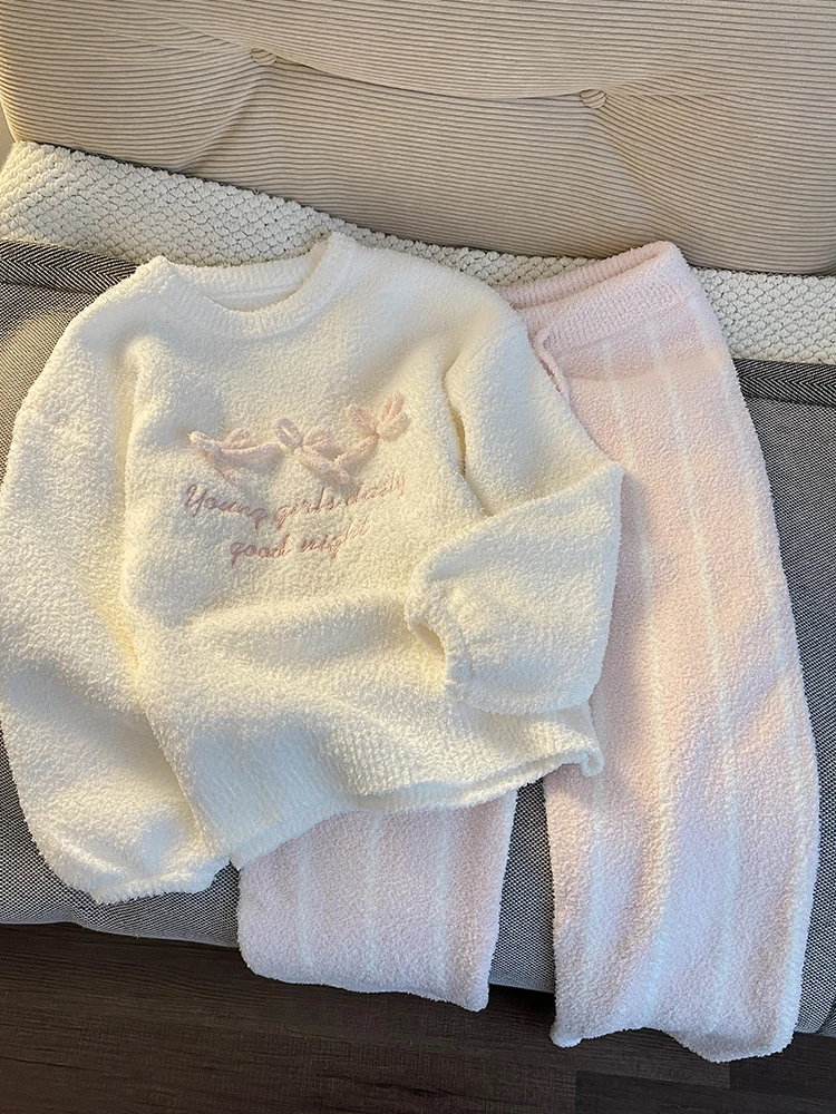 conjunto-de-pijama-de-mujer-de-punto-con-forro-polar-ropa-de-dormir-de-manga-larga-con-cuello-redondo-comoda-para-el-ar