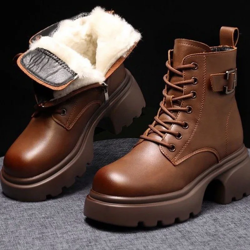 Winter Women Sneakers 2024 New Autumn Winter Cotton Boots   Plus Velvet  Thick Bottom Snow Boots Women Platform Cotton Shoes