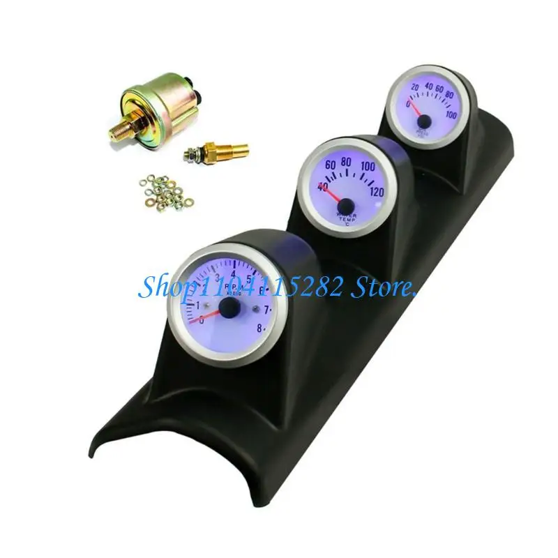 

3 Piece Automotive Meter Set Including Tach Water Temp And Oil Level Sensors
