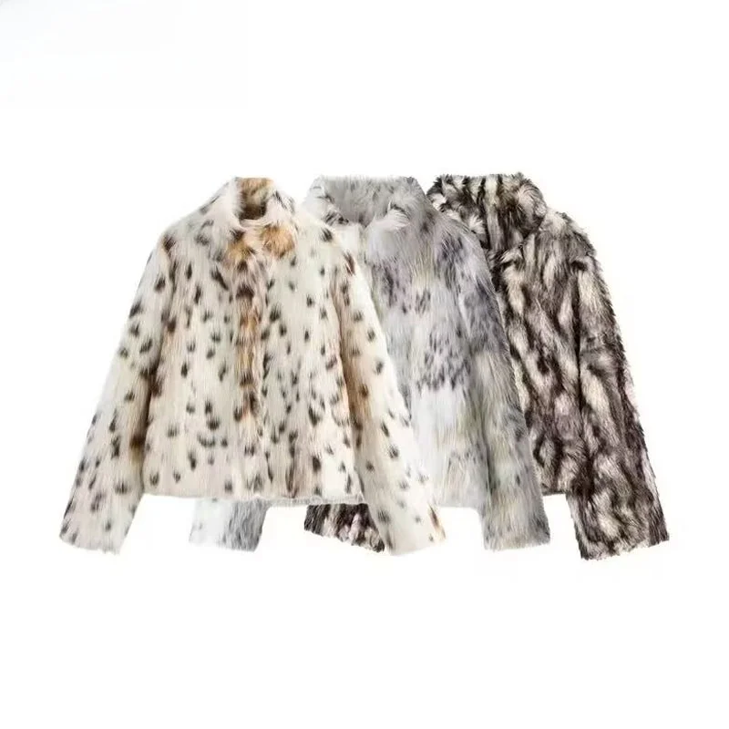 Faionable Künstliche Pelz Effekt Oberbekleidung ZR Sle Neue Herbst Winter frauen Kleidung Straße Sle Polyester Faser 00%