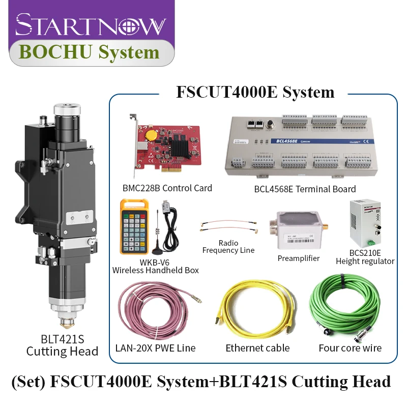 Startnow BOCI 4KW BLT310 Fiber Automatic Focusing Intelligent Monitoring Laser Cutting Head With FSCUT2000E Controller System Se