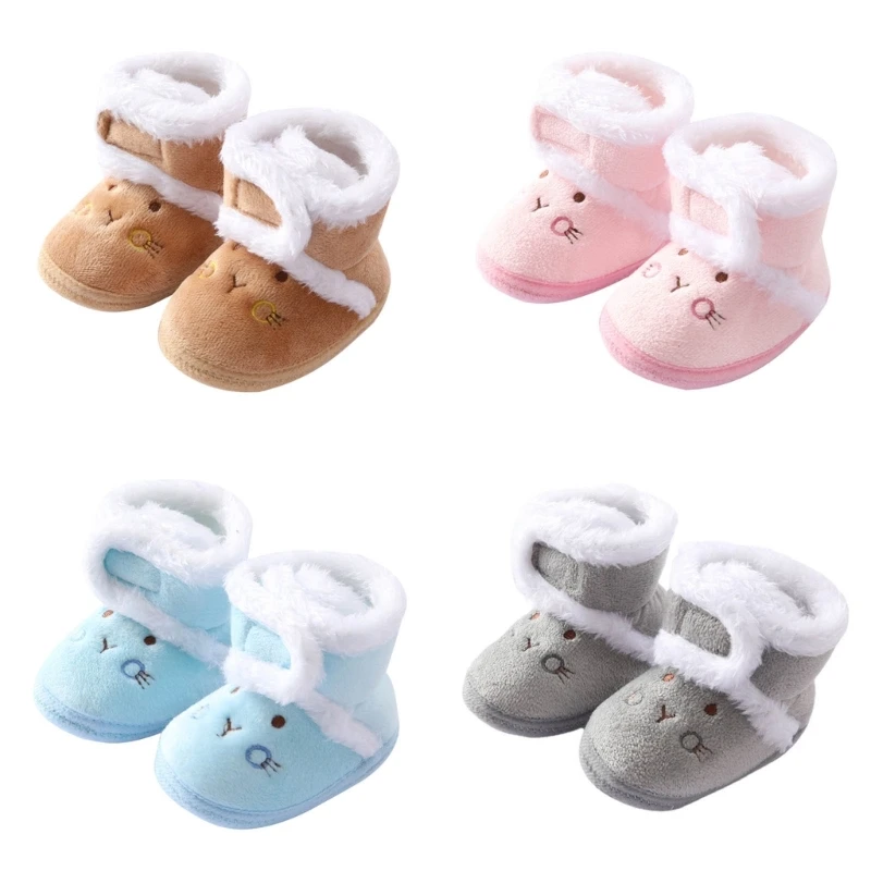 

Babies Girls Winter Snow Shoes Infant Shoes Warm Boots Toddler Newborn First Walker Crib Shoes for 3-5-7-9 Months Babies