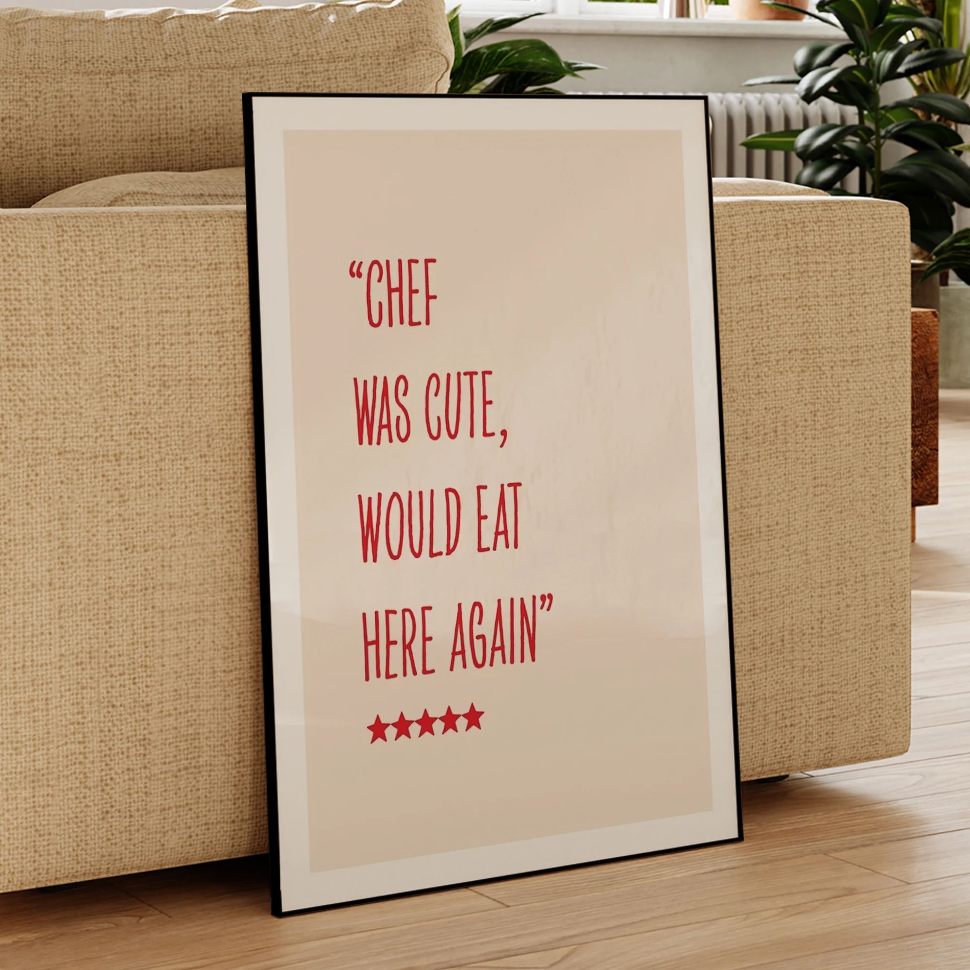 Chef Was Cute Would Eat Here Again Wall Art Prints Canvas Painting Poster Picture For Living Kitchen DiningRoom Home Decor image 3