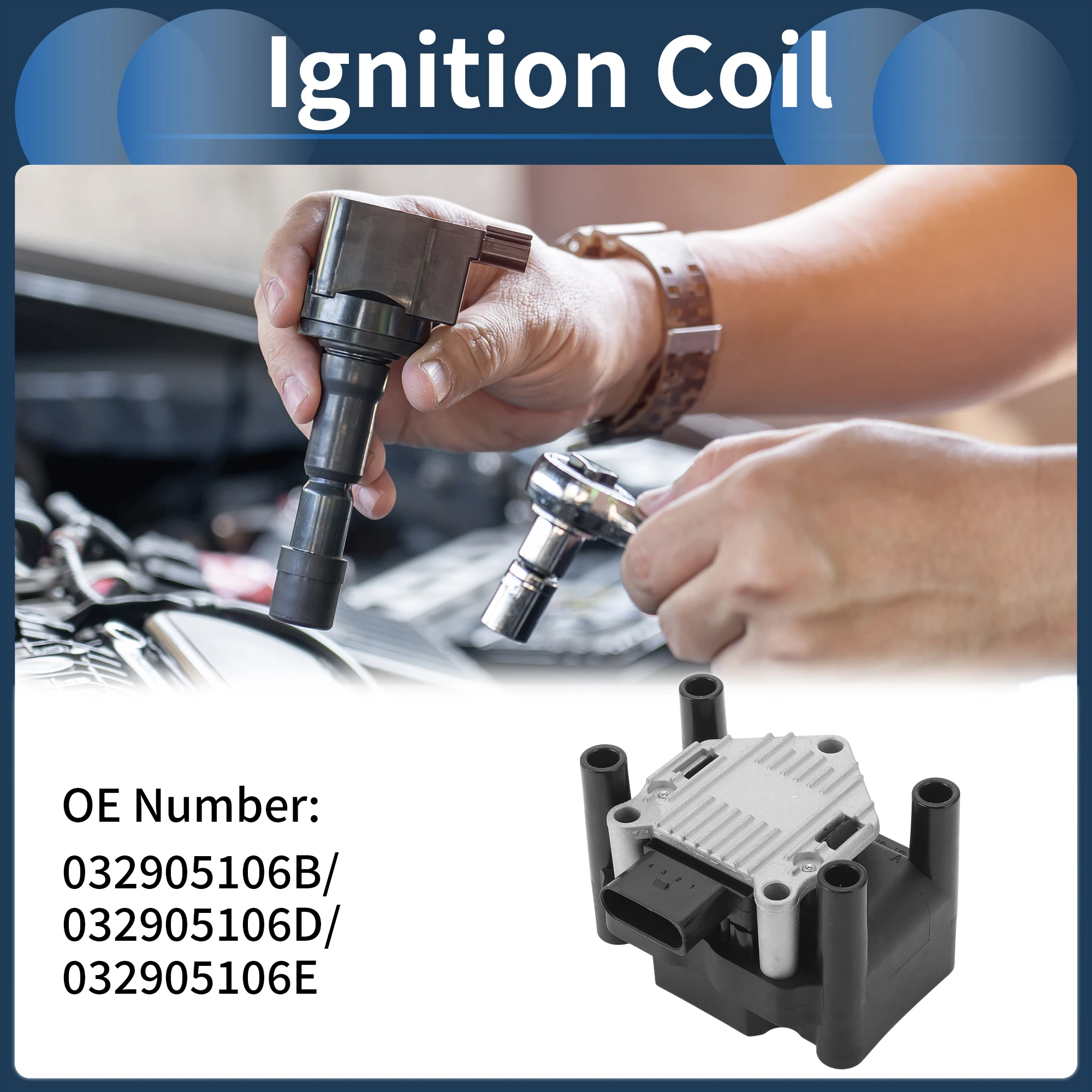 

UXCELL Ignition Coil Ignition Coil Pack No.032905106B for Audi A3 1998-2003