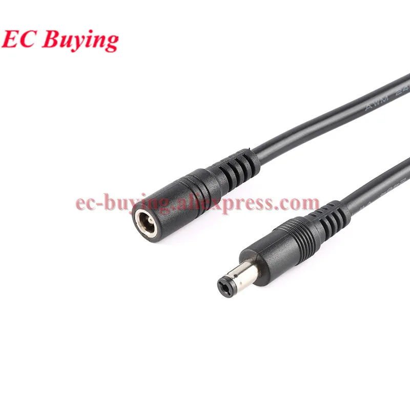 1Pc-5Pcs DC Power Cable 5.5x2.1mm 5.5x2.5mm Male Female 12V 10A Plug Adapter Connector Line Jack Wire 18AWG 5.5x2.1 2.5 Camera