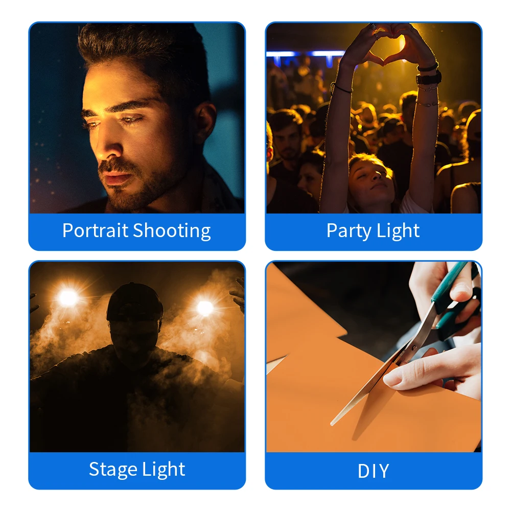 4 قطع من فلتر المواد الهلامية للإضاءة مقاس 16 × 20 بوصة باللون البرتقالي الشفاف لتصحيح الألوان، CTO كامل لاستوديو الصور باللون الأحمر
