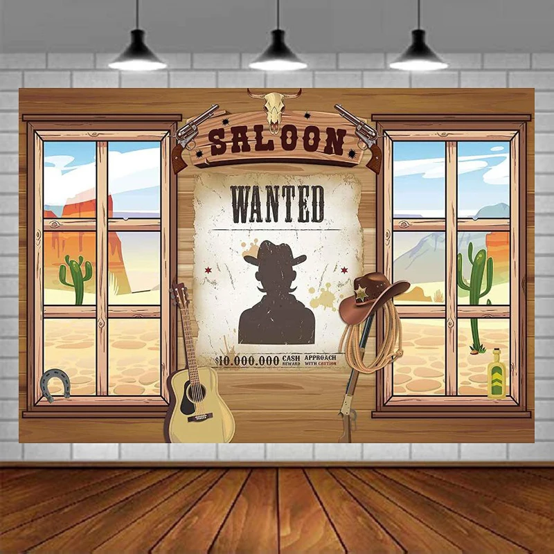 Западный ковбойский фон для фотосъемки Стандартный баннер принадлежности деревенский деревянный кузов требуемый знак плакат для мальчика Дети День рождения фон