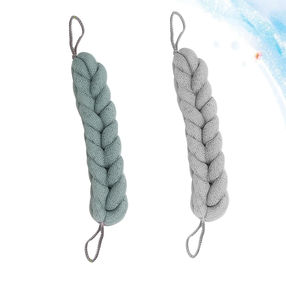 

2pcs Long Bath Strips Pe Material Durable Body Scrubber Exfoliator Shower Sponge Pouf Bath Wash Towel Skin Cleaning Oil Removal
