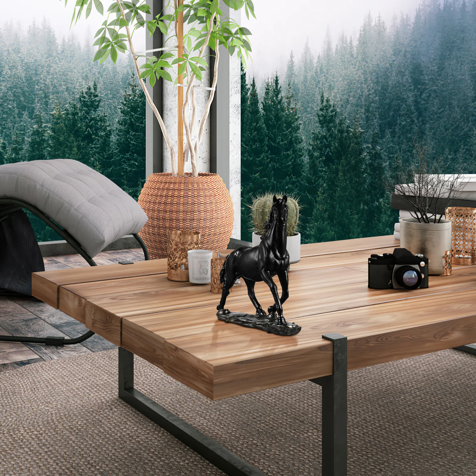 

1pc Vivid Decoration Ornament Animal Sculpture Business Gift Resin Horse Decor Home Decor Animal Sculpture