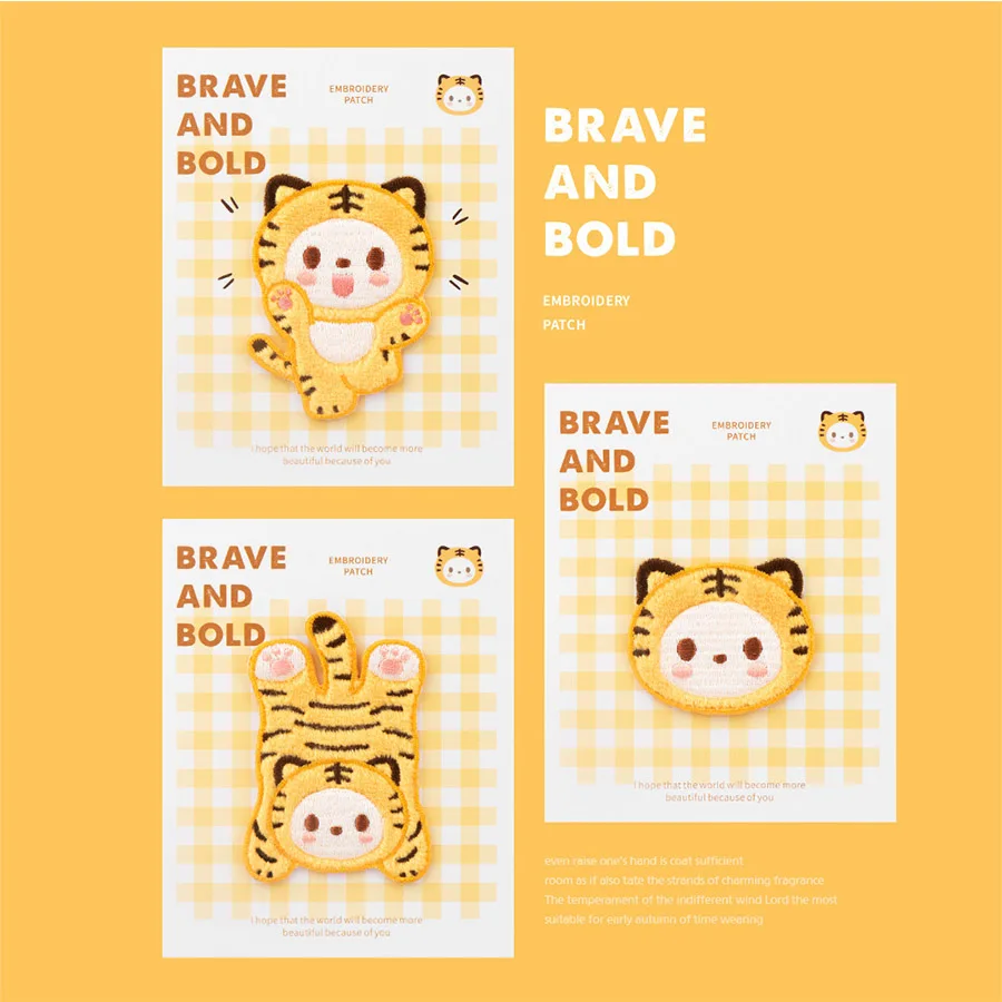 Maxsin Fun 1 PC Embroidery Cute Cartoon Big Tiger Animal Sticker Clothing Patch Hat Applique Decorative DIY Accessories