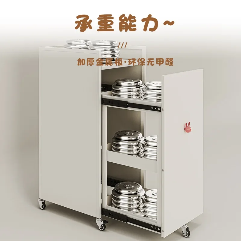 Customized high-value shelf floor-to-ceiling multi-layer pull-out living room beverage storage rack movable trolley
