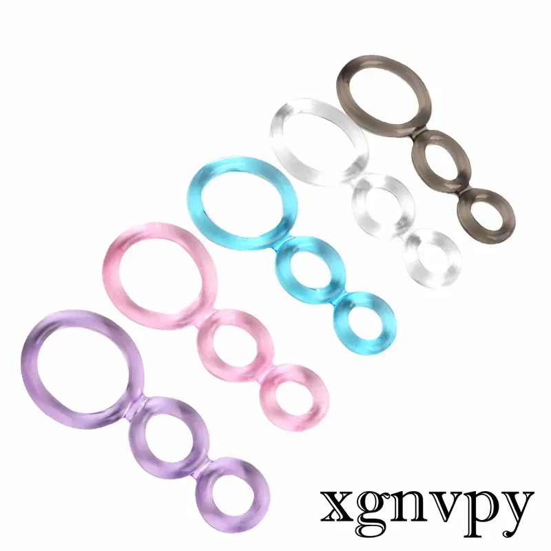 Xgnvpy-Anel de Tempo Três em Linha Masculina, Anel de Casal, Anel Masculino, Conjunto de Anel Pênis, Brinquedos Sexuais, Adicionar Mais Produtos Divertidos, Novo