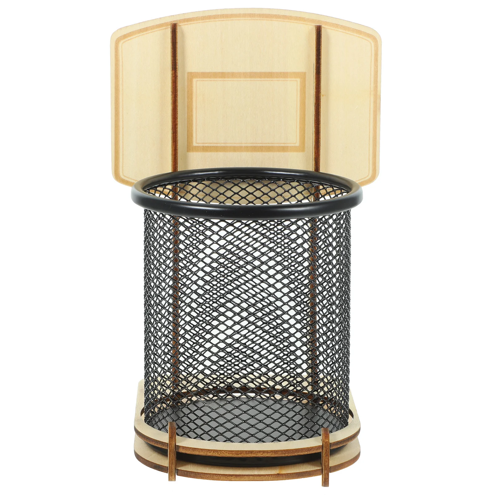 حامل كرة السلة حامل القلم الخشبي منظم سطح المكتب مكتب قلم رصاص كوب سعة كبيرة حاوية قرطاسية متعددة الوظائف #6