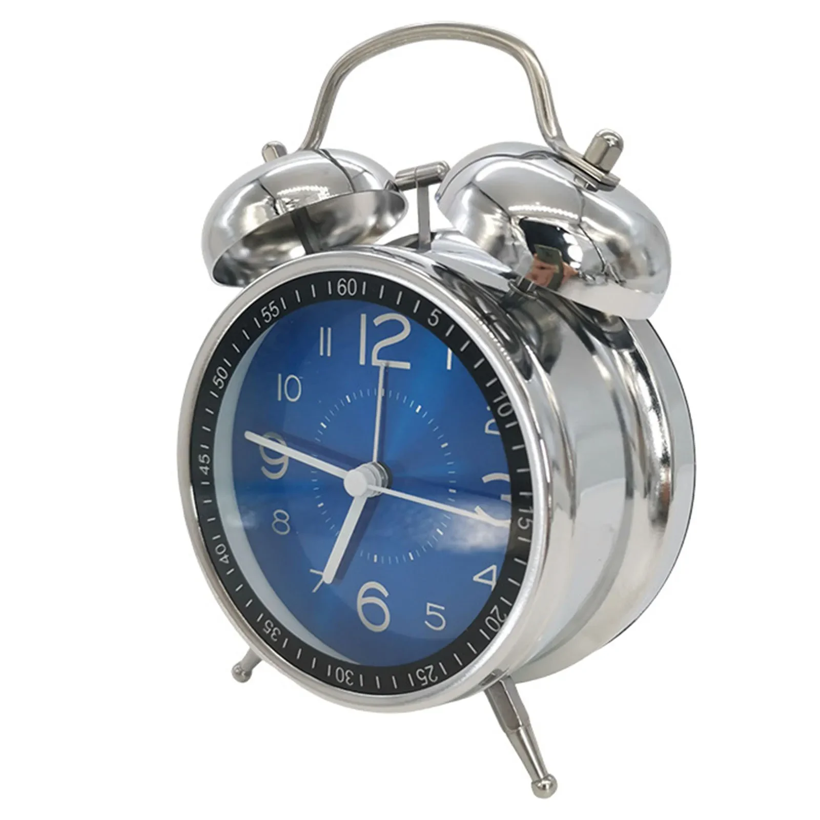 

Practical Exquisite Alarm Clock Mechanical Night Lights Decor 16.5x11.5cm Chime Clock Double Bells Alarm Clock