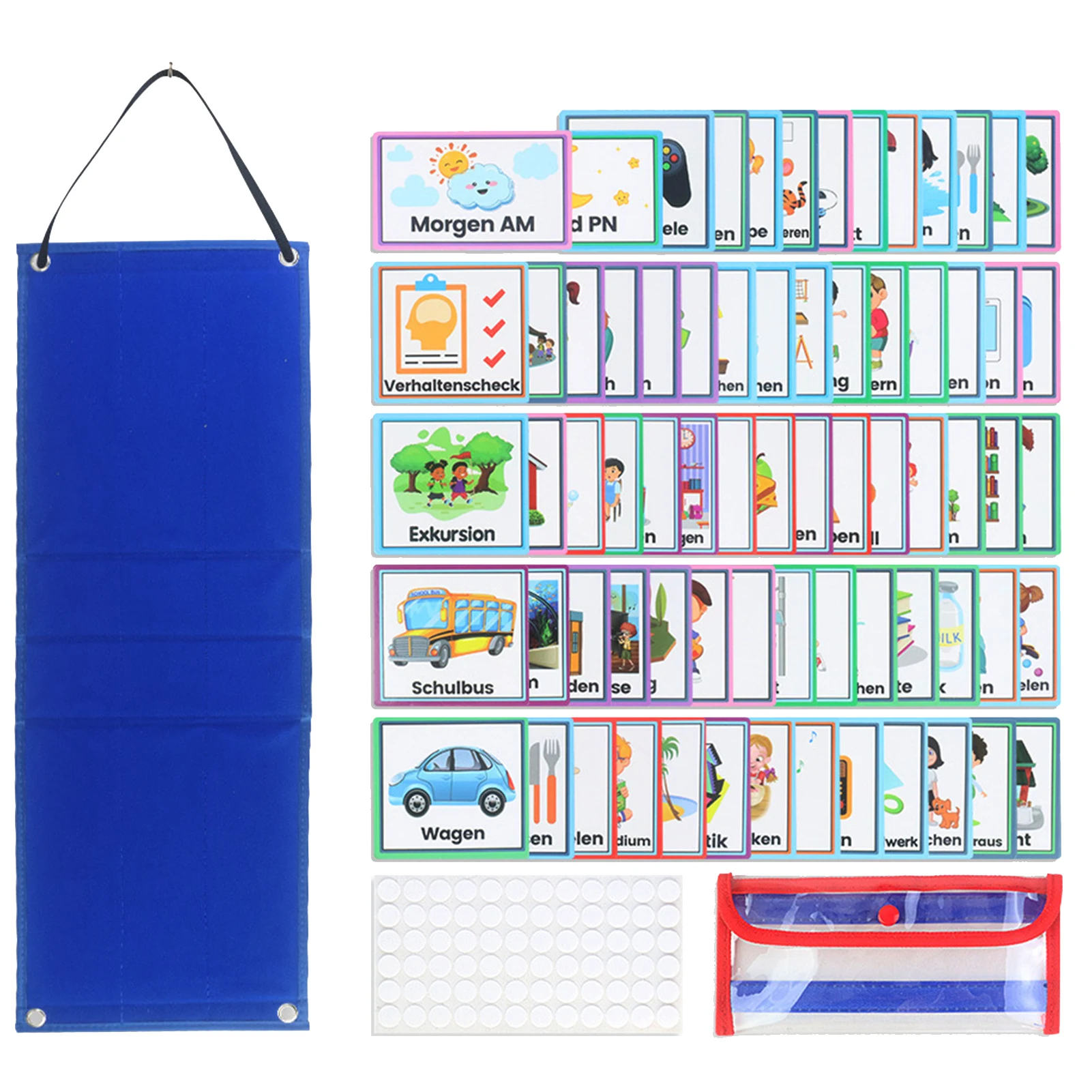 

224pcs/set Durable Daily Routine Visual Schedule Home Nursery For Kids Day Organiser Preschool School Polyester Learning