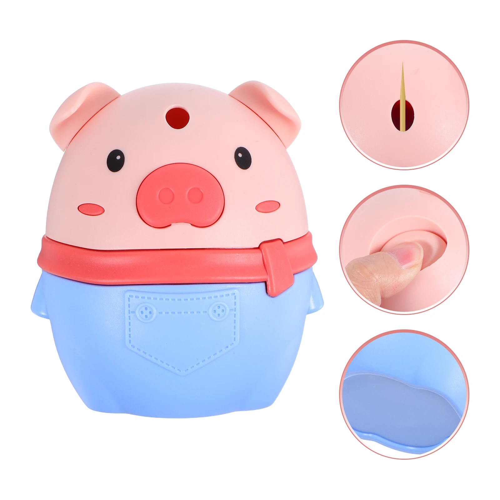 

1pc Automatic Toothpick Box Blue Plastic Press-Type Dispenser For Home Party -Up Toothpick Case Kitchen Bar