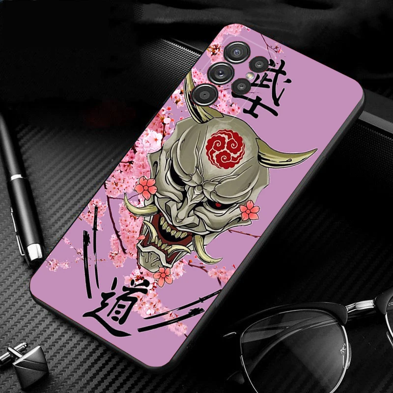 

Japanese Oni Mask Devil Art Phone Case For Samsung Galaxy S25 S24 S23 S22 S21 Ultra S24 S23 S22 S21 S25 Plus S24 S20 FE