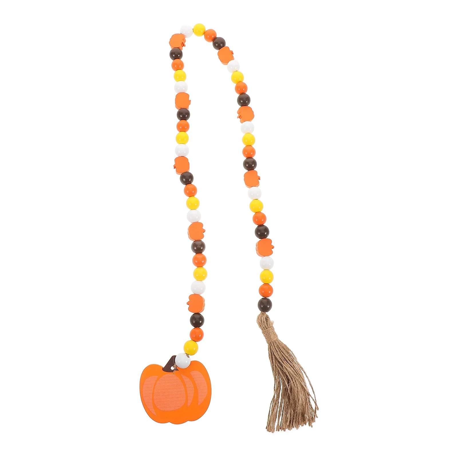 

Fall Pumpkin Bead Garland Wooden Pendant Tassels Autumn Harvest Orange Decorative Hanging Ornaments For Wall Door Window