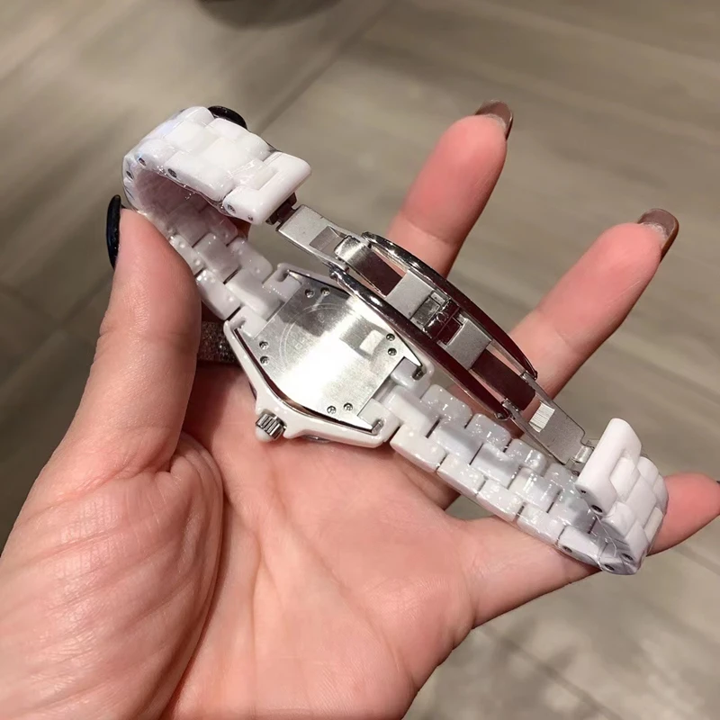 2025 Лидирующий люксовый бренд, керамические часы для женщин, бриллиантовый календарь, циферблат, 33 мм, 38 мм, женские модные кварцевые часы