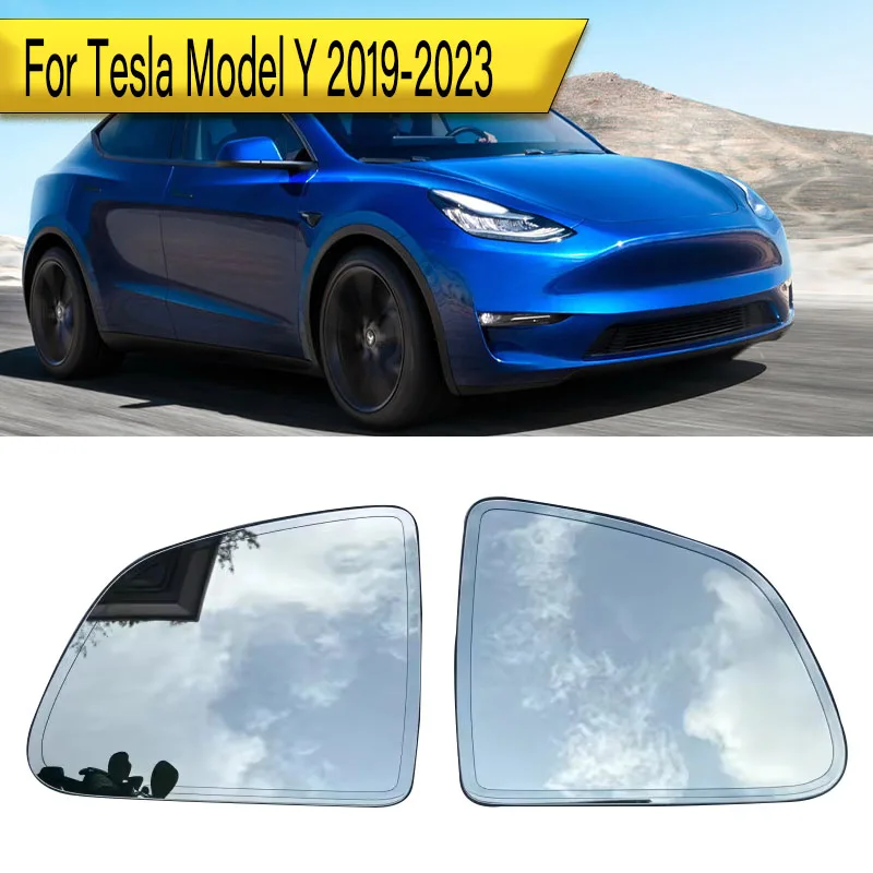

For Tesla Model Y 2019- 2023 Car View Mirror Wide Angle Glass Auto Dim Heated Heated Side Clear Wing Mirror Glass