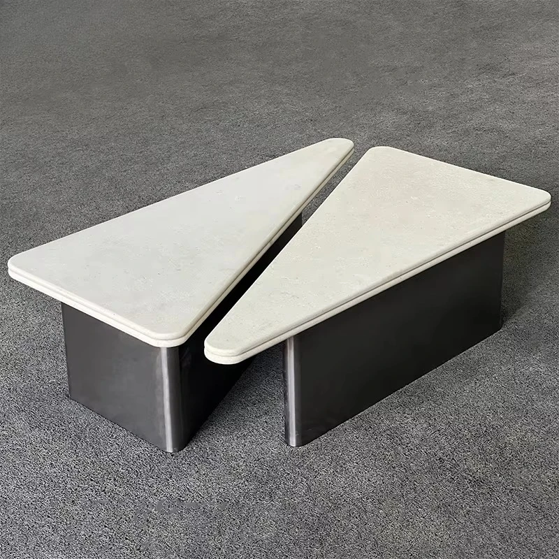 Mesa de Centro Moderna Rectangular de Mármol Blanco Carrara Real para Sala de Estar, Villa u Hotel