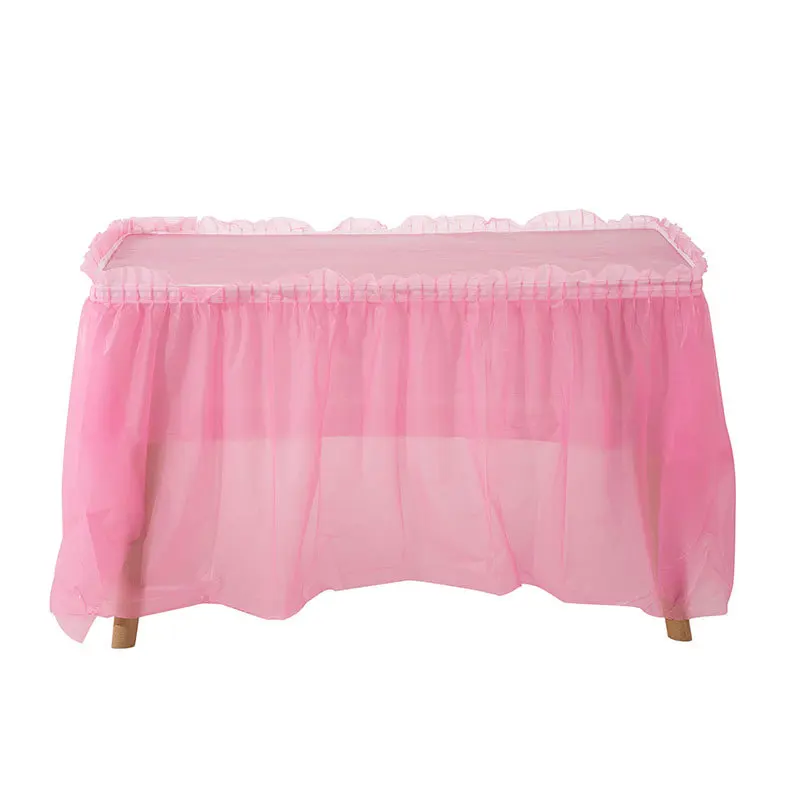 Self-adhesive Reusable Plastic Tablecloth and Table Skirt Set For Birthday Wedding Party Waterproof and Oil Proof Easy Clean