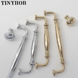European Style Bright Gold Brass Handles Bedroom Wardrobes Kitchen Cabinet Pulls T-bar Drawers Knobs Door Hardware 160mm