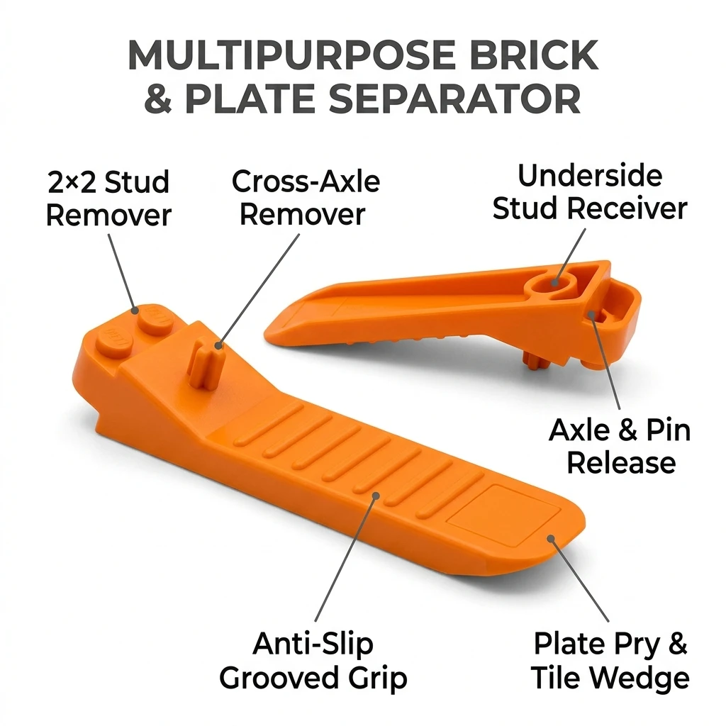 YGTITAN Small Particle Brick Separator Tool, Building Block Removal Pry Bar for DIY Toy Bricks, Orange