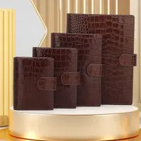 Yiwi-planificador de bolsillo de cuero genuino, cuaderno de cuero a8 A7 a6 a5 con anillo, Mini organizador de Agenda, Bloc de notas