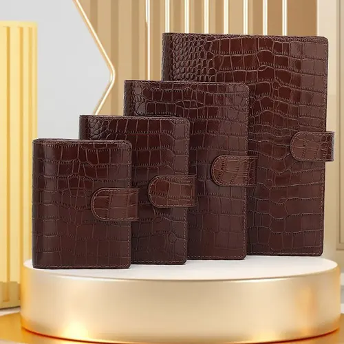 Yiwi-planificador de bolsillo de cuero genuino, cuaderno de cuero a8 A7 a6 a5 con anillo, Mini organizador de Agenda, Bloc de notas