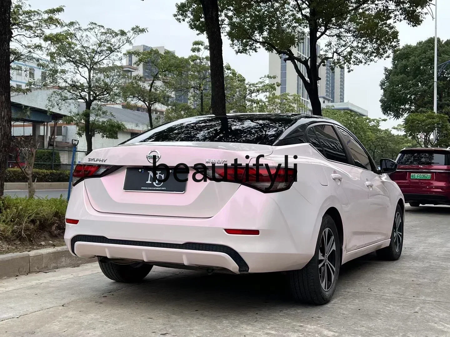 

lt6351 Hot-selling toner car color changing film Huayue powder whole car pink car film