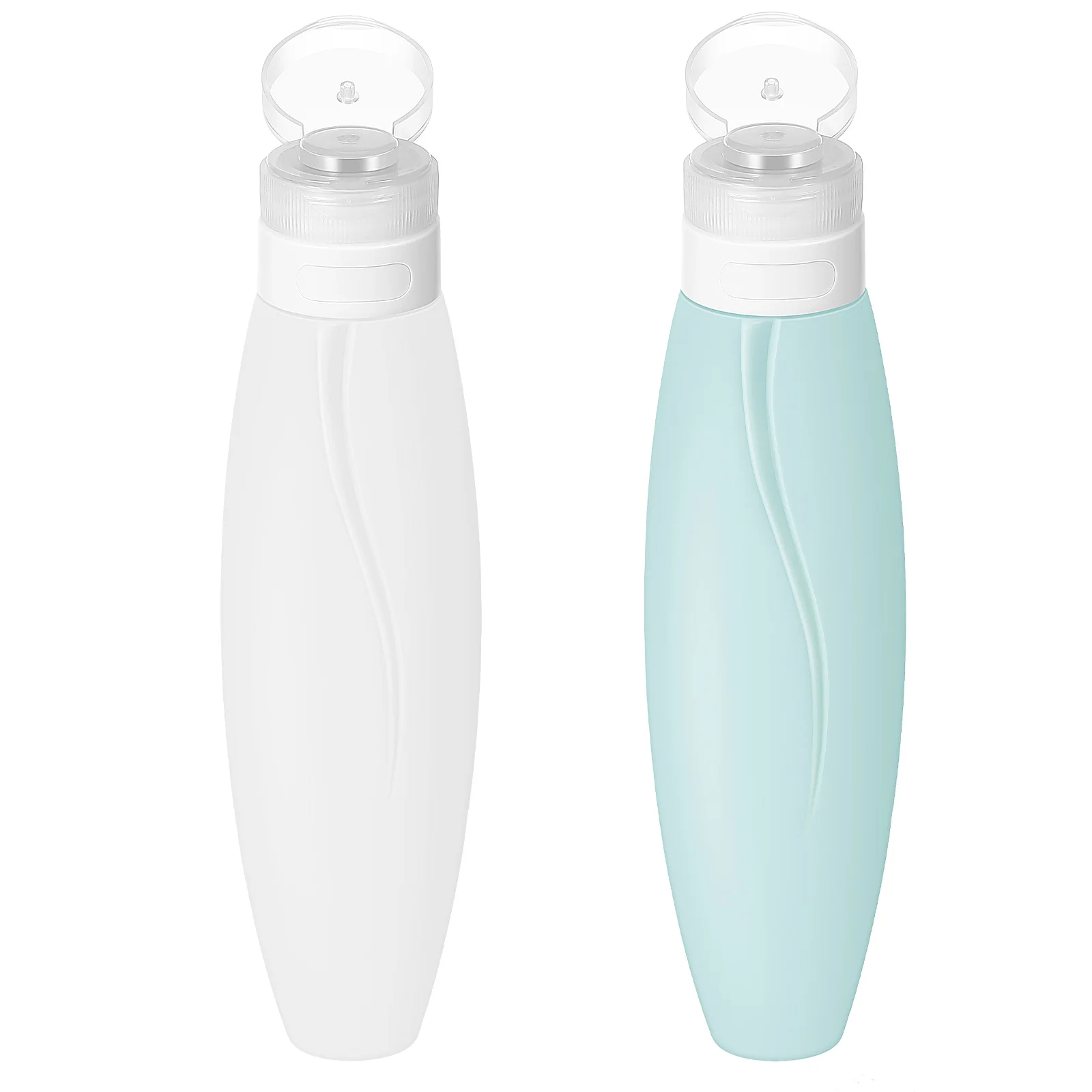 Bouteilles de voyage en Silicone de 150Ml, 2 pièces, conteneurs de toilette rechargeables pour shampoing, Lotion, après-shampooing, lavage du corps, ensemble à presser Portable
