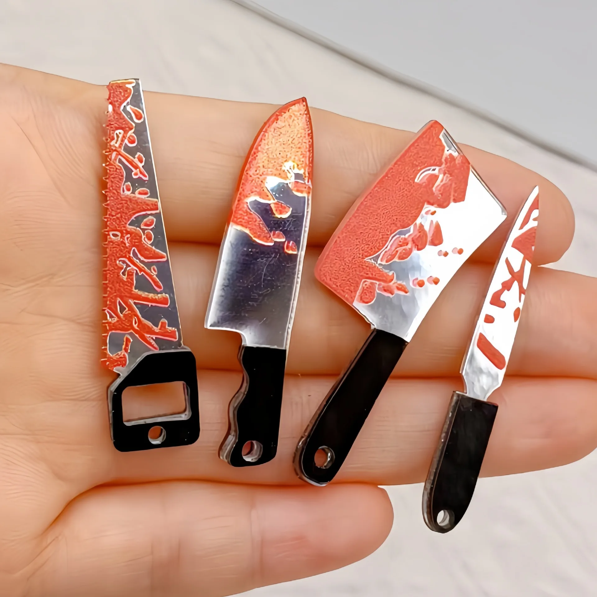 10Pcs Acrylic Bloody Knife Charms Gothic Horror Weapon Pendants For DIY Earring Necklace Jewelry Making Halloween Craft Findings