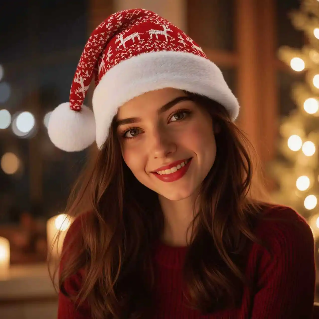 Winter Hat High Quality Velvet Cloth Hat Knitted Woolen Hat Decorative For Winter Gatherings Family Reunions Christmas Party