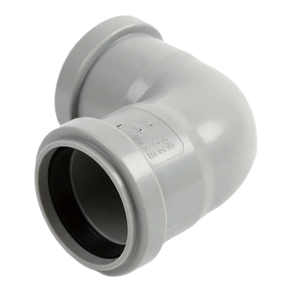 50mm 90 Degree Plastic For Drain Pipe Elbow Connector with Push Fit Mechanism and Snap Nut Fastening for Installation