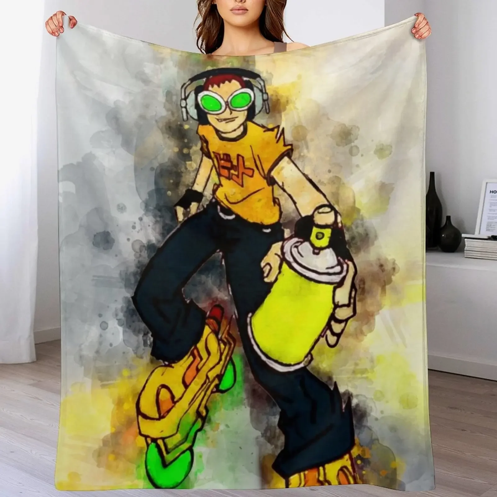 Jet Set Radio - Beat *watercolor* Throw Blanket Elegant Warm Throw Blanket for Hotel Home
