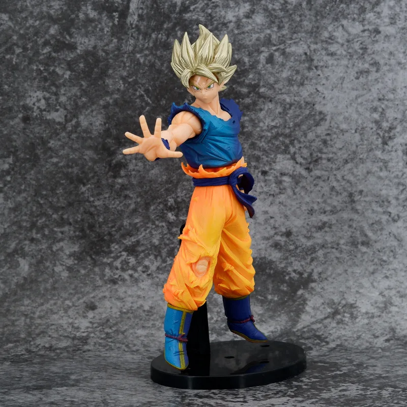 Figura de acción de Dragon Ball Wukong rubio con Qigong de una sola mano, modelo de animación, venta al por mayor, entrega de una sola pieza