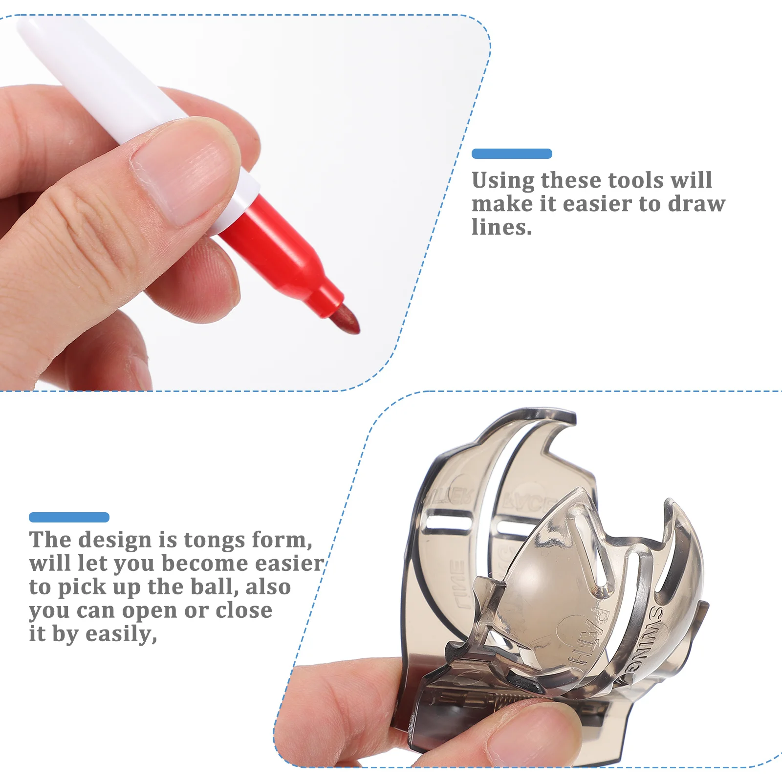 1 مجموعة كرات الغولف الخطاط محاذاة كليب مستقيم خطوط أنيقة المحمولة مريحة كلا الجانبين وسم أداة