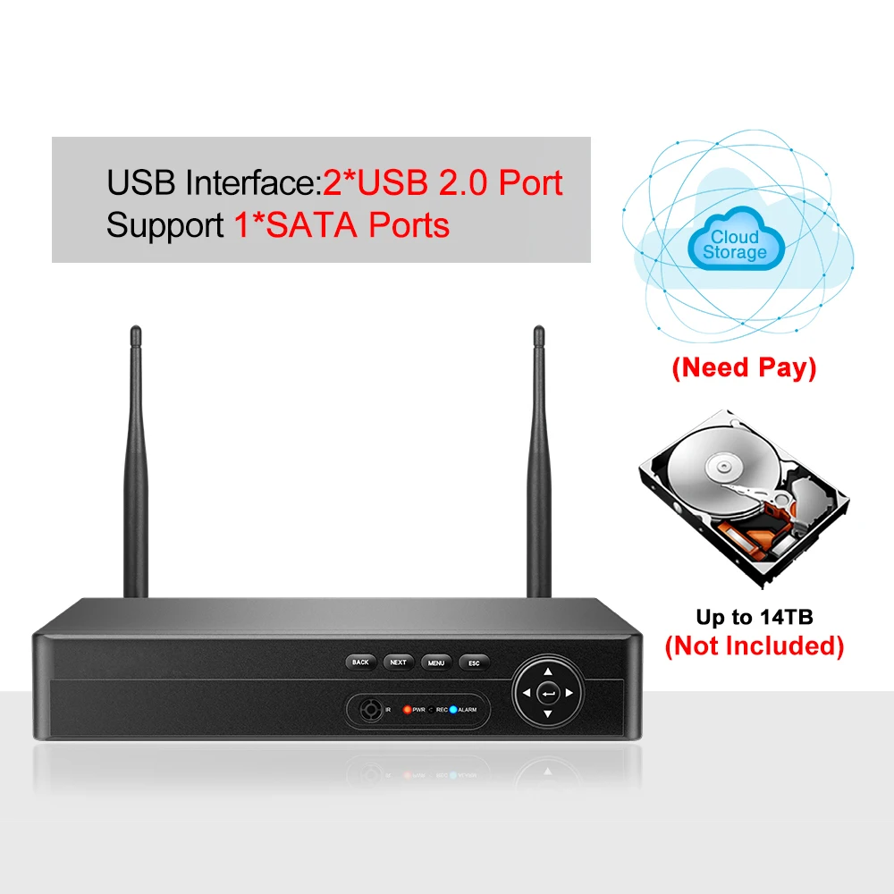 Techage 8CH 5MP 4MP Wireless Recorder H.265 NVR Wifi CCTV IP Camera Security Protection System P2P XMeye Network Video ONVIF