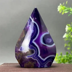 Natural Purple Agate Free-Form Torch Spiritual Meditation Treatment Aura Witchcraft Sacrificial Energy Home Feng Shui Ornaments