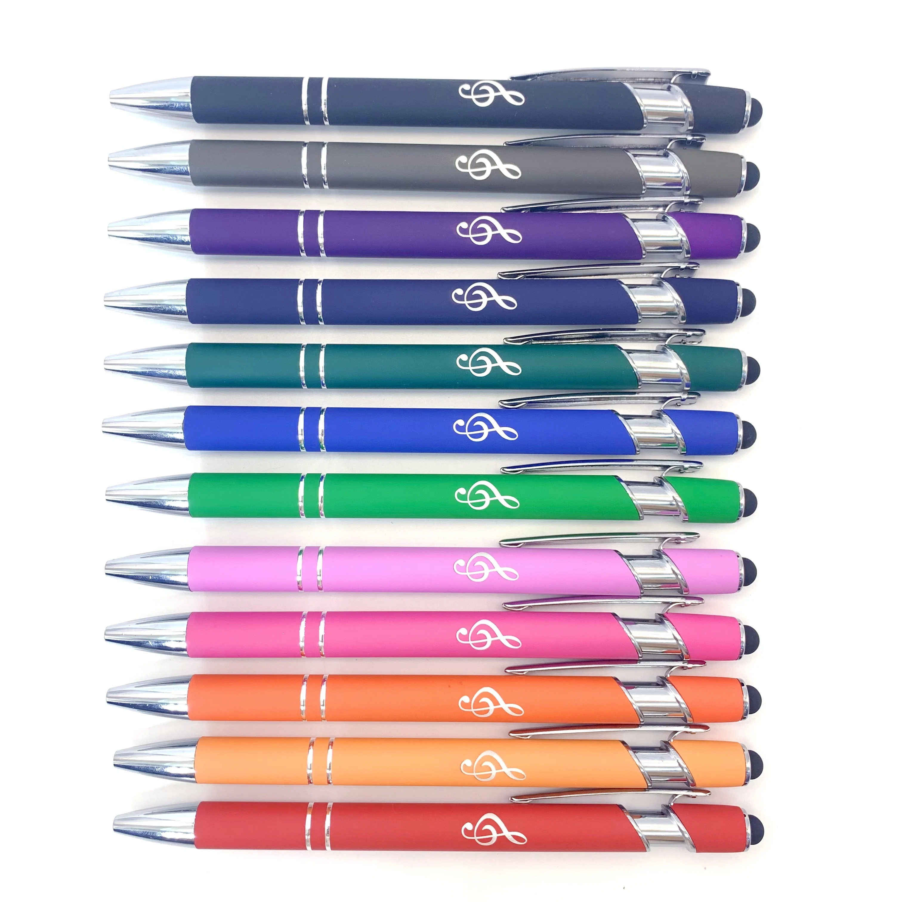12PCS Atomic Music Ballpoint Pen, retractable metal ballpoint pen with music symbols, suitable for music lovers,