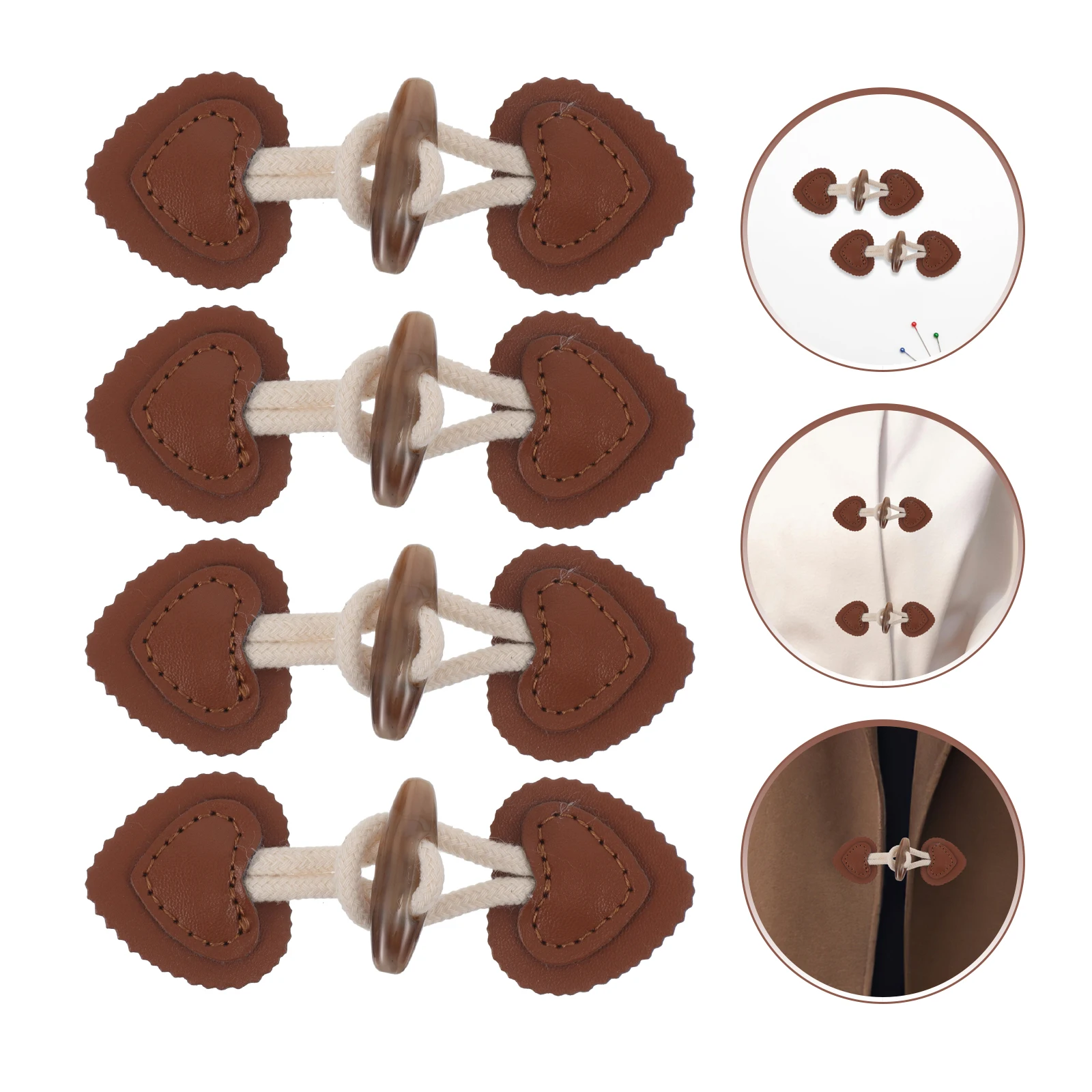 

8Pcs Horn Toggle Buttons Small Size Handcrafted Secure Fastening Snap Buttons for Clothes Coats Jackets Garment Button