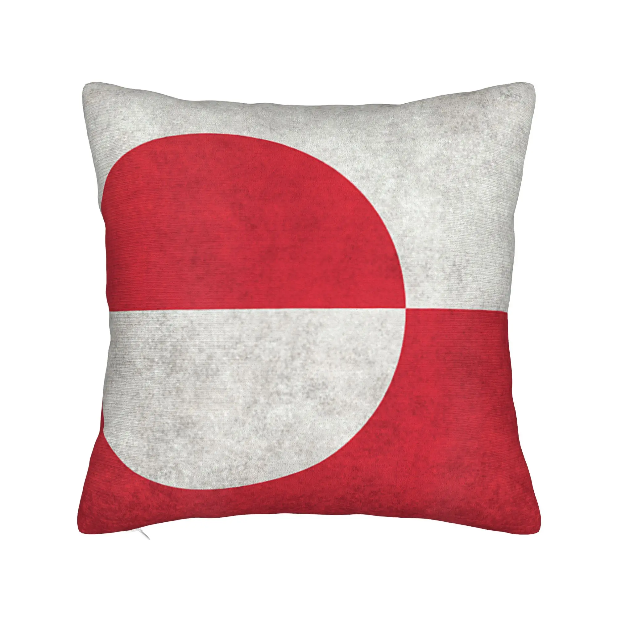 Pillow Case Greenland Flag with Grungy Style Soft  Pillow Cover For Living Room Bed Chair Retro Trendy Pillowcases